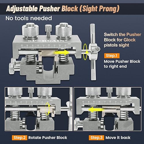 Miniatura 5 de Herramienta empujadora de vista de pistola con construcción resistente, punta de visión ajustable, herramienta de extracción de vista de pistola