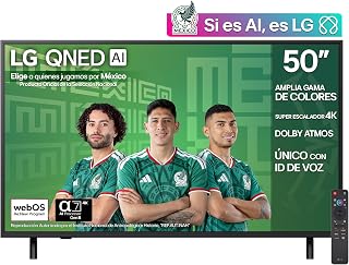 LG Pantalla 50 Pulgadas QNED AI QNED82 4K Smart TV webOS 2025 50QNED82ASG |Sistema Operativo webOS | Identificación de Voz AI | Dynamic QNED Color | Dolby Atmos Channels | Filmmaker Mode