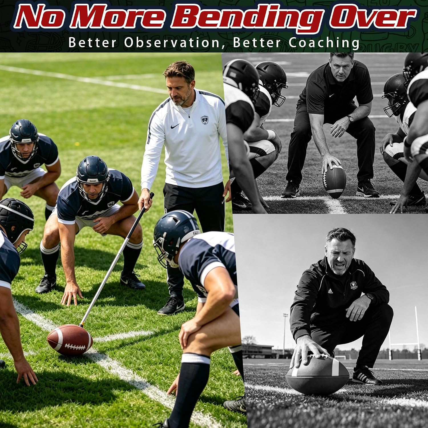 Football Snap Trainer Pro, Sizi 6 Football Training Equipment for Defensive Line Reaction Speed & Snap Timing, Telescoping Collapsible Coaching Stick for Football Drills, Special Teams Practice Aid