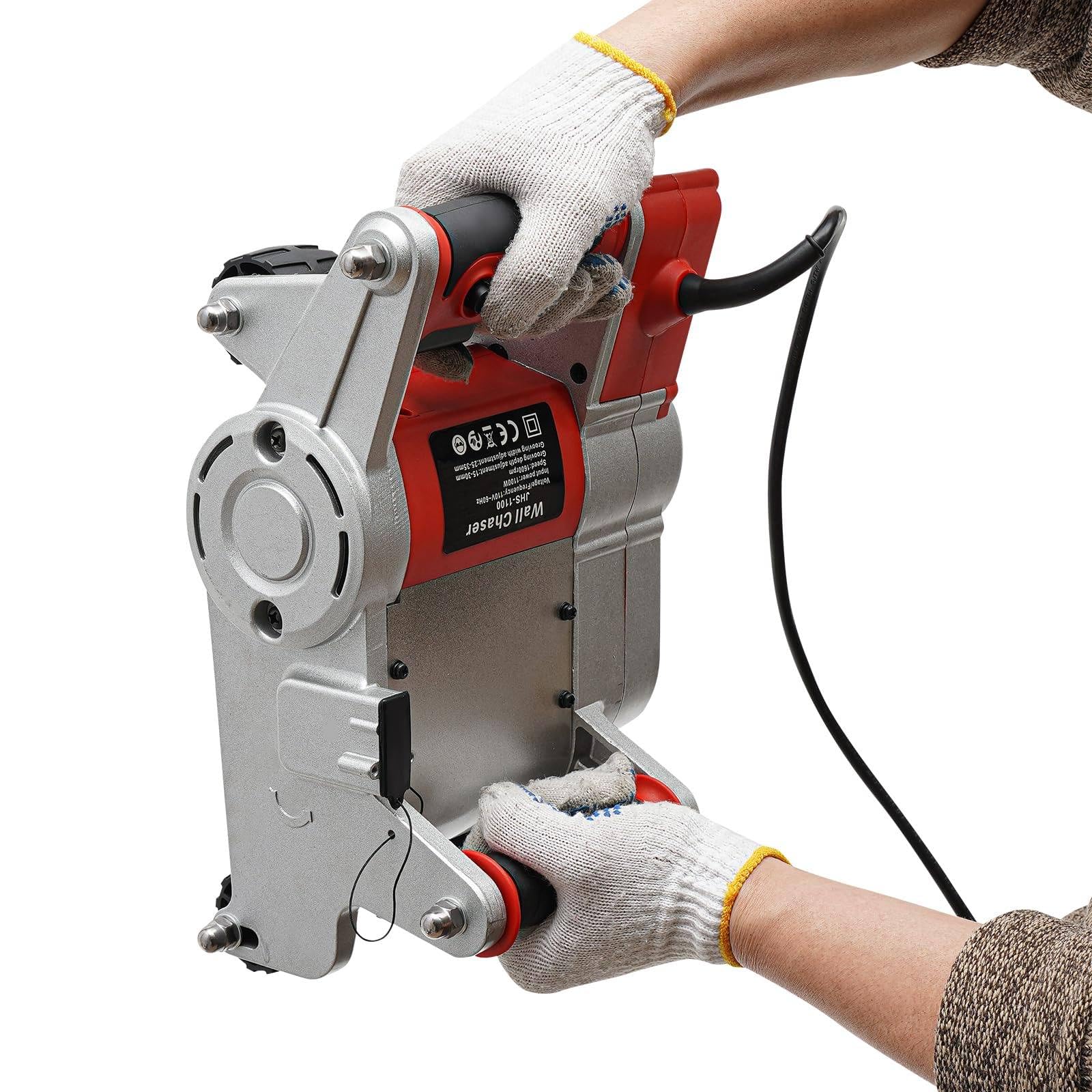 GSHSHOU Electric Wall Chaser Groove, 1100w Electric Wall Groove Cutting Machine, 2000 Rpm Concrete Cutting Slotting Machine,30mm Adjustable Depth 110V