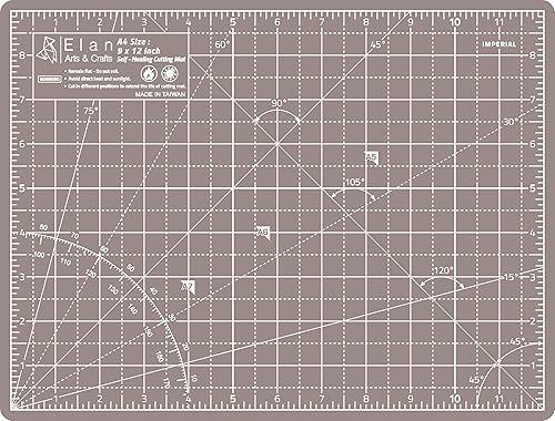 Miniatura 2 de Elan Tapete de corte A4 negro y gris topo, tapete de corte autorreparable de 9 x 12 pulgadas, tablero de manualidades de 5 capas negro, tablero de