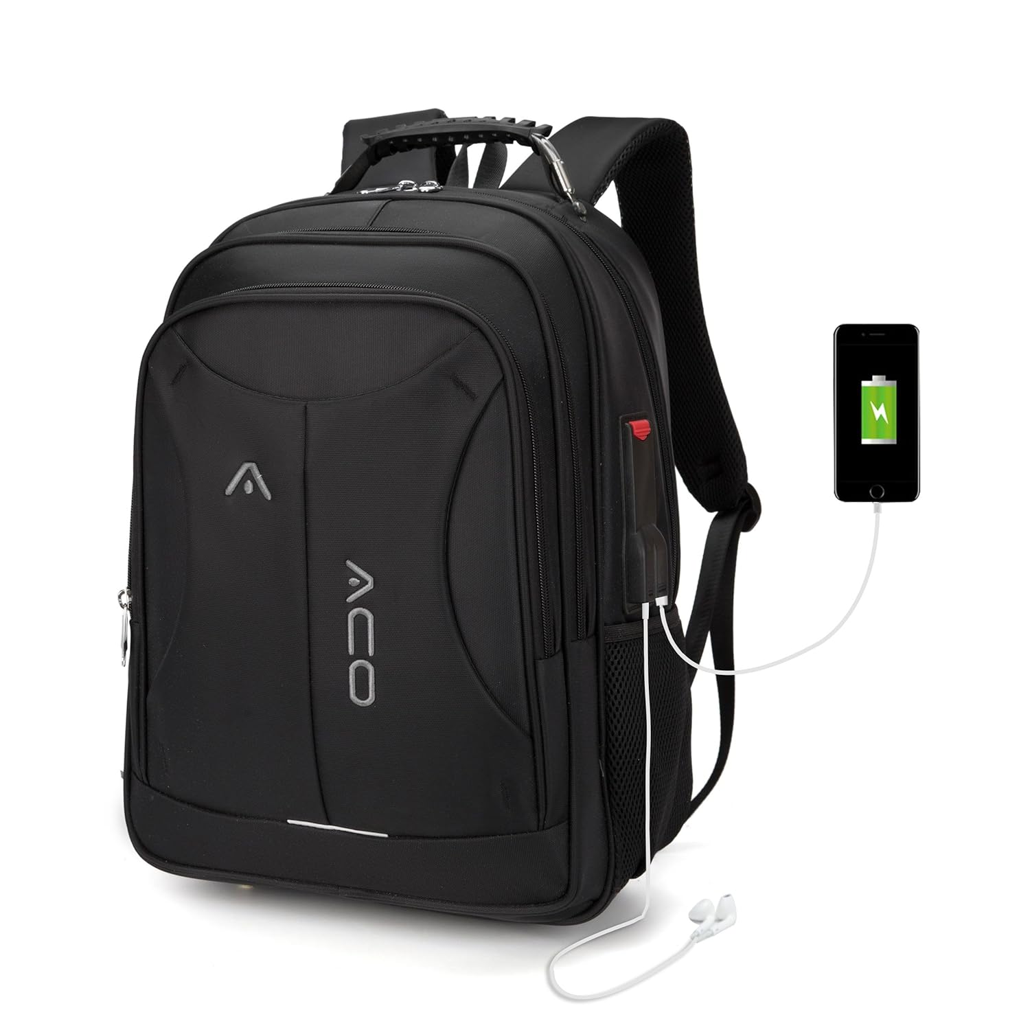 Mochila Masculina Feminina Escolar Faculdade Bolso Antifurto Nas Costas Resistente Cadeado Saída USB (preto)