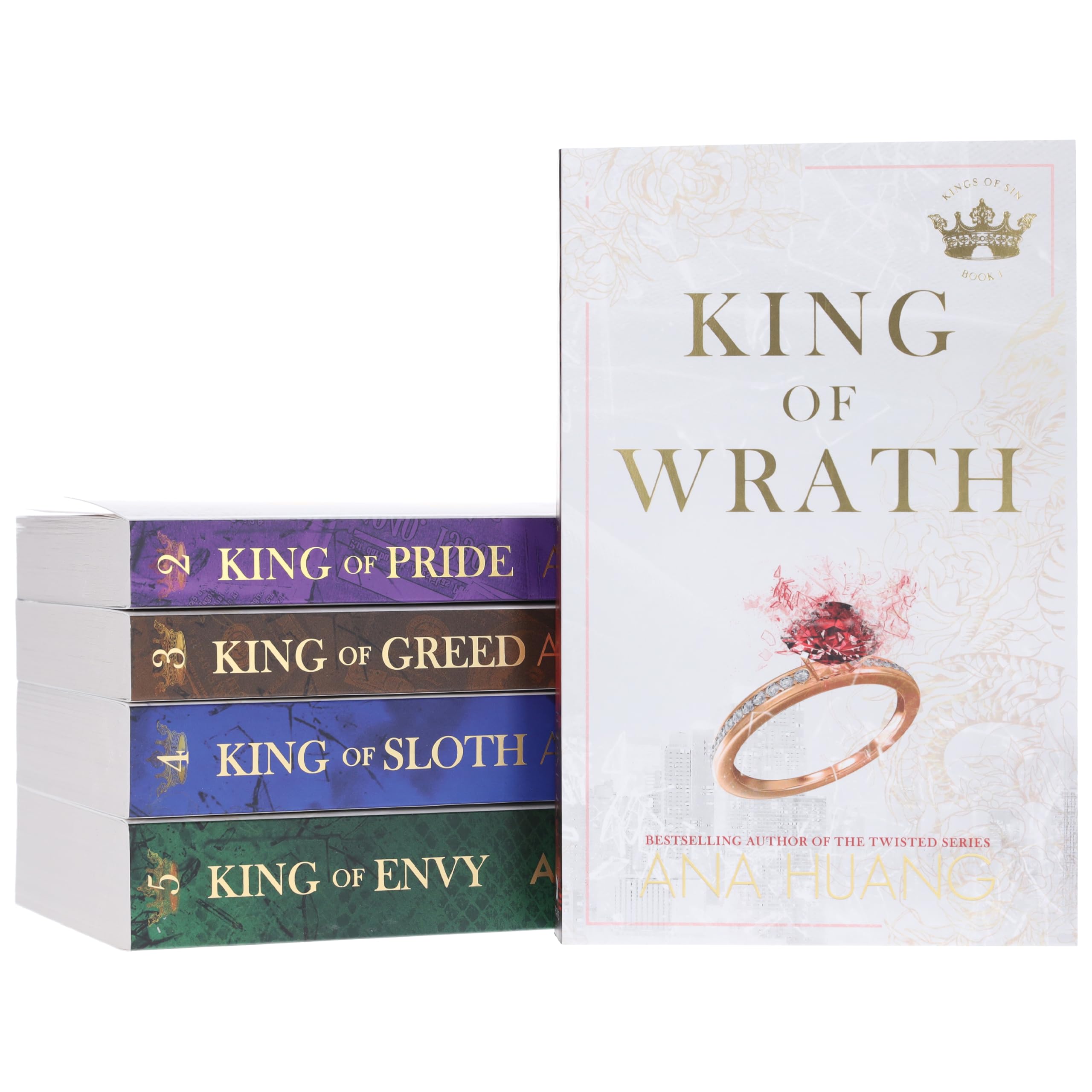 Kings of Sin Series by Ana Huang 5 Books Collection Set (King of Wrath, King of Pride, King of Greed, King of Sloth & King of Envy)
