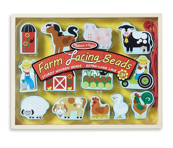 Buy Melissa \u0026 Doug Farm Lacing Beads 