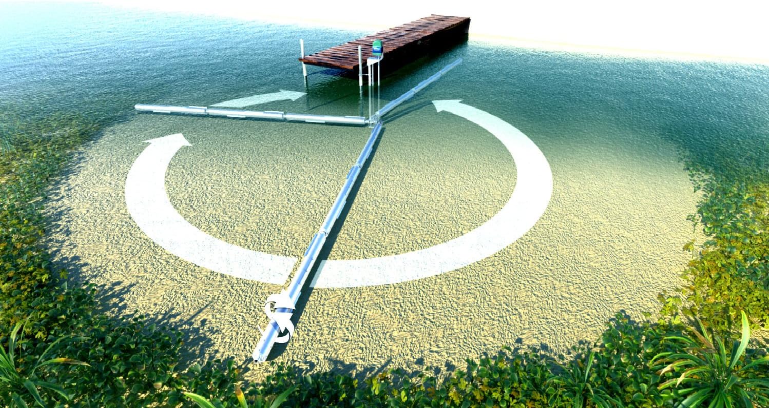 Lake GroomerAquatic Weed Removal Control Machine with Rollers That Pull and Cut Seaweed & Lake Muck on You Beach Bottom