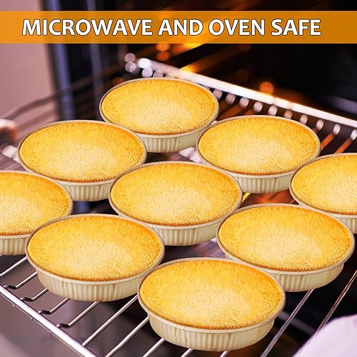 Miniatura 6 de Kichvoe 100 piezas Mini Sartenes para tartas 4 pulgadas pequeño molde redondo quiche hornear pan o magdalenas magdalenas tortas y postres