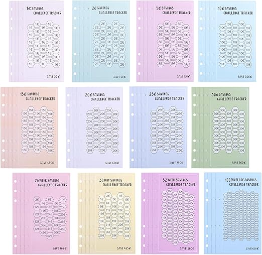 20 Feuilles Autocollants Numérotés Pour Boîte Épargne