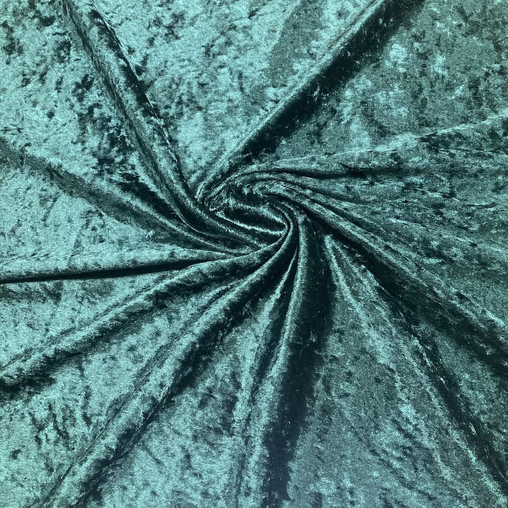 Crushed Velvet Fabric - Costumes Tablecloths Craft fairs Display Tables - 2.5m Lengths (Bottle Green)