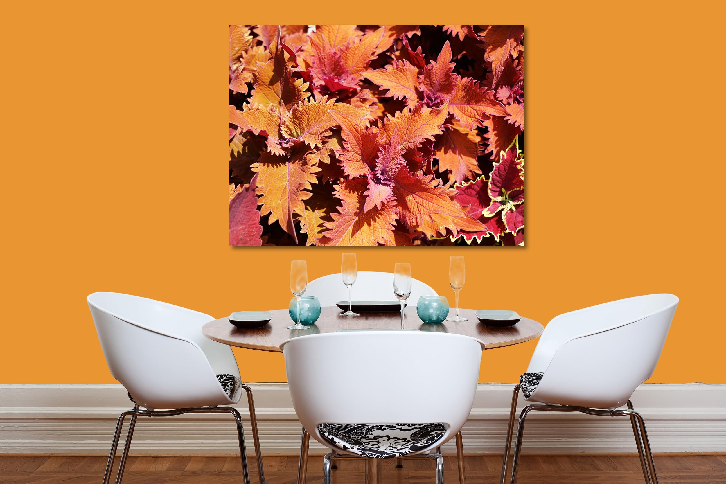 Glücksvilla - Foglie colorate (tela 2 cm, 60 x 40 cm) | varie misure - quadro murale orizzontale - giardino albero ramo pianta natura botanica campo prato