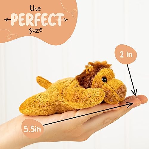 Miniatura 4 de Mini juguetes de peluche de León, paquete de 12 animales de peluche pequeños a granel, relleno de calcetines para niñas y niños, figuras de animales