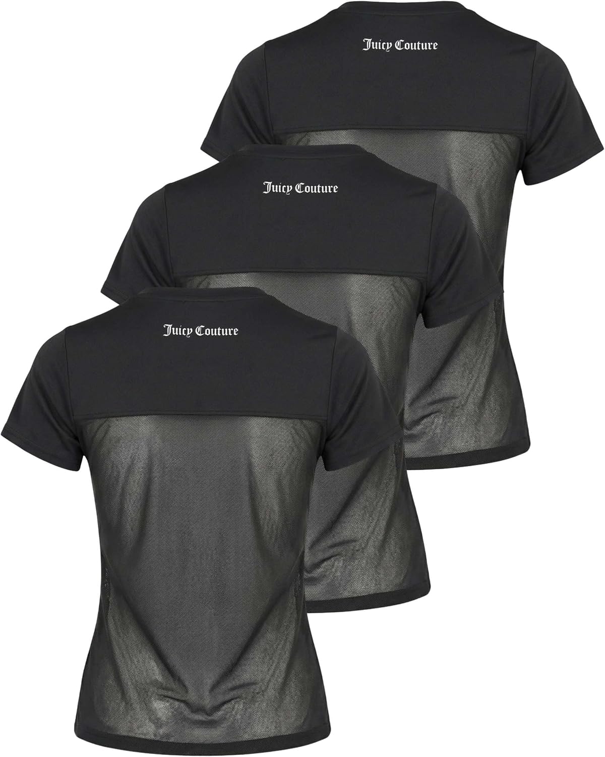 Juicy Couture Women's Mesh Back Short Sleeve Athletic Shirts – Workout Tops for Fitness, Gym, Yoga & Activewear