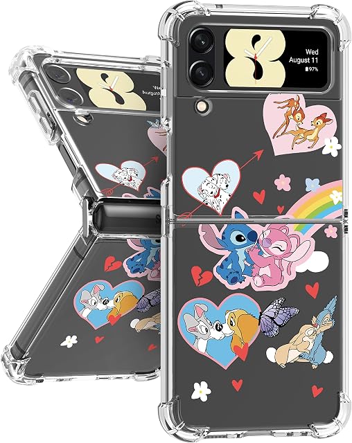 Noelind Rainbow Stitc for Samsung Galaxy Z Flip 4 Cute Cartoon Character Design Phone Cases for Boys Girls Teens Kids Women Kawaii Cool Funny Unique Soft TPU Cover for Samsung Galaxy Z Flip 4