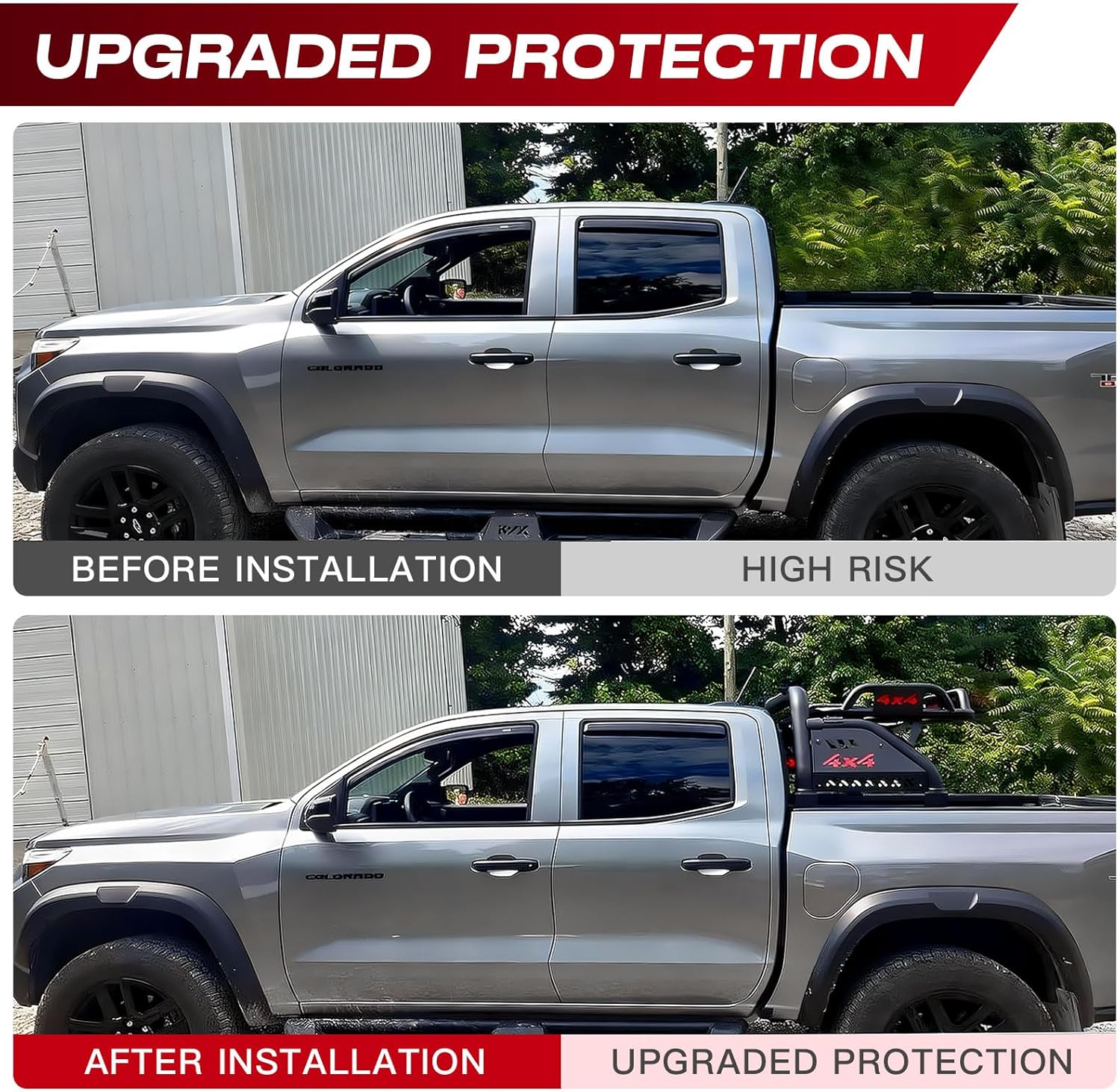 Roll Bar for Truck with Cargo Basket, Heavy Duty Chase Rack Fit for Mid-Size Pickups, Compatible with Tacoma, Colorado, Canyon, Ranger, Frontier, Gladiator, Universal Truck Bed Sport Bar Rack