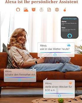 LODIMEKE Alexa Smartwatch Damen Herren 183 Fitnessuhr mit Telefonfunktion IP68 Wasserdicht 100+ Sportmodi Herzfrequenz Stress SpO2 Schlaf Fitness Tracker für Android & iOS