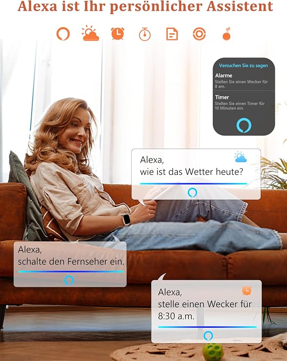 LODIMEKE Alexa Smartwatch Damen Herren 183 Fitnessuhr mit Telefonfunktion IP68 Wasserdicht 100+ Sportmodi Herzfrequenz Stress SpO2 Schlaf Fitness Tracker für Android & iOS