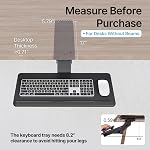 PEGZONE Keyboard Tray Under Desk Slide Out, 25 x 11 inch, Black | with Storage Drawer, Height Adjustable Swivel Tilt, Ergonomic Under Desk Mount Keyboard & Mouse Holder for Gaming Home Office