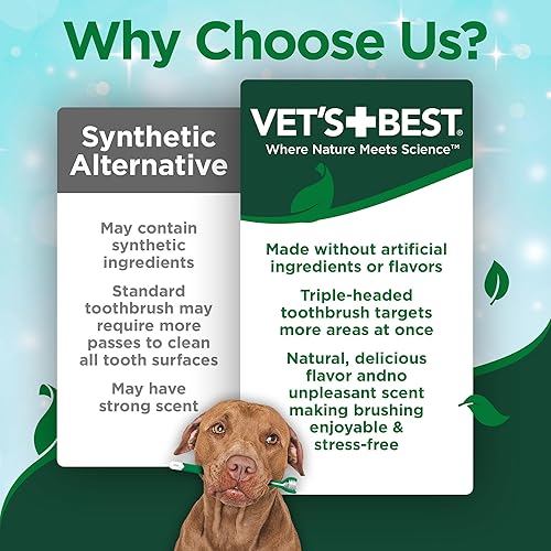 Vista 2 de Vet's Best Gel de pasta dental enzimática para perros, hecha en Estados Unidos.