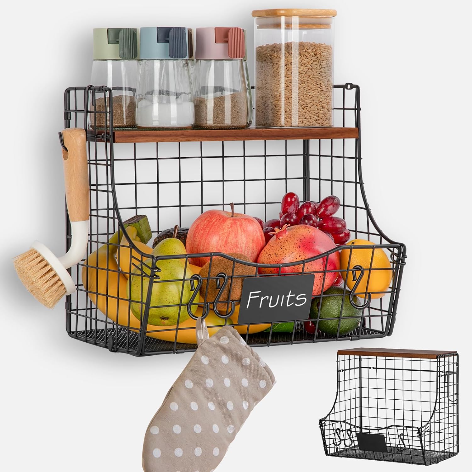 Obstkorb Hngend 3-stckig - Hngekorb Kche Handgewebt Fr Obst Gemse  Snack Aufbewahrung Bananenkorb Aufhngen