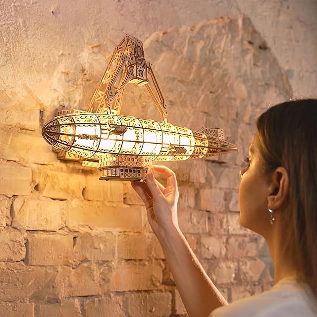 Foto 6 de 7 de Wood Trick Luminous Zeppelin Puzzle 3D Madera para Adultos para Construir