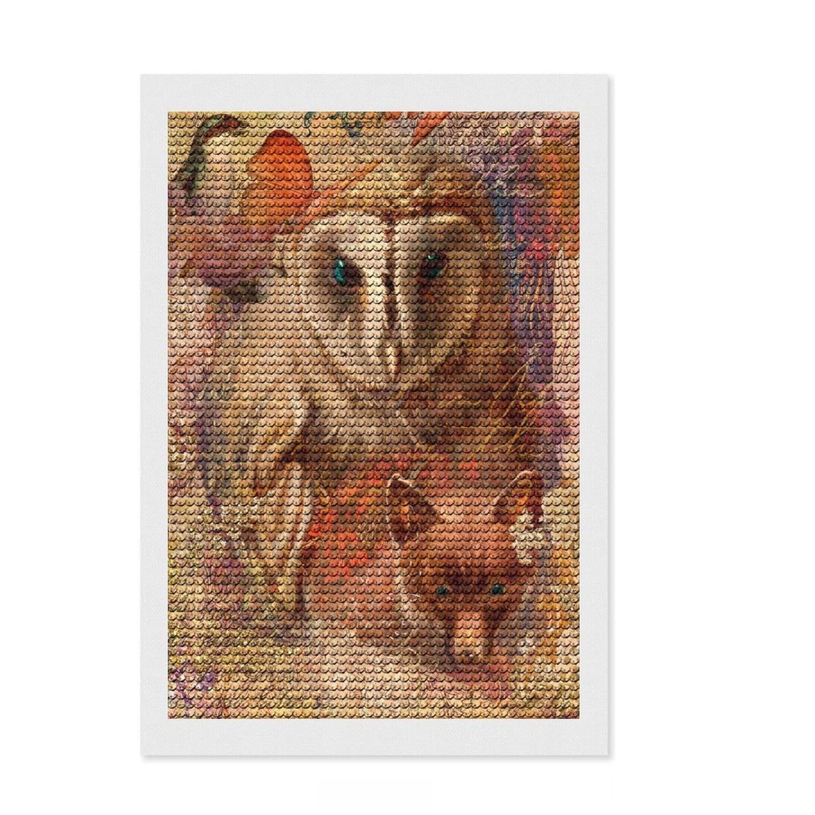 Junmoney Parchment Diamond Painting Kit 8"x12", Detailed Printed Canvas, with Tool Kit, Full Kit Included, Canvas Picture