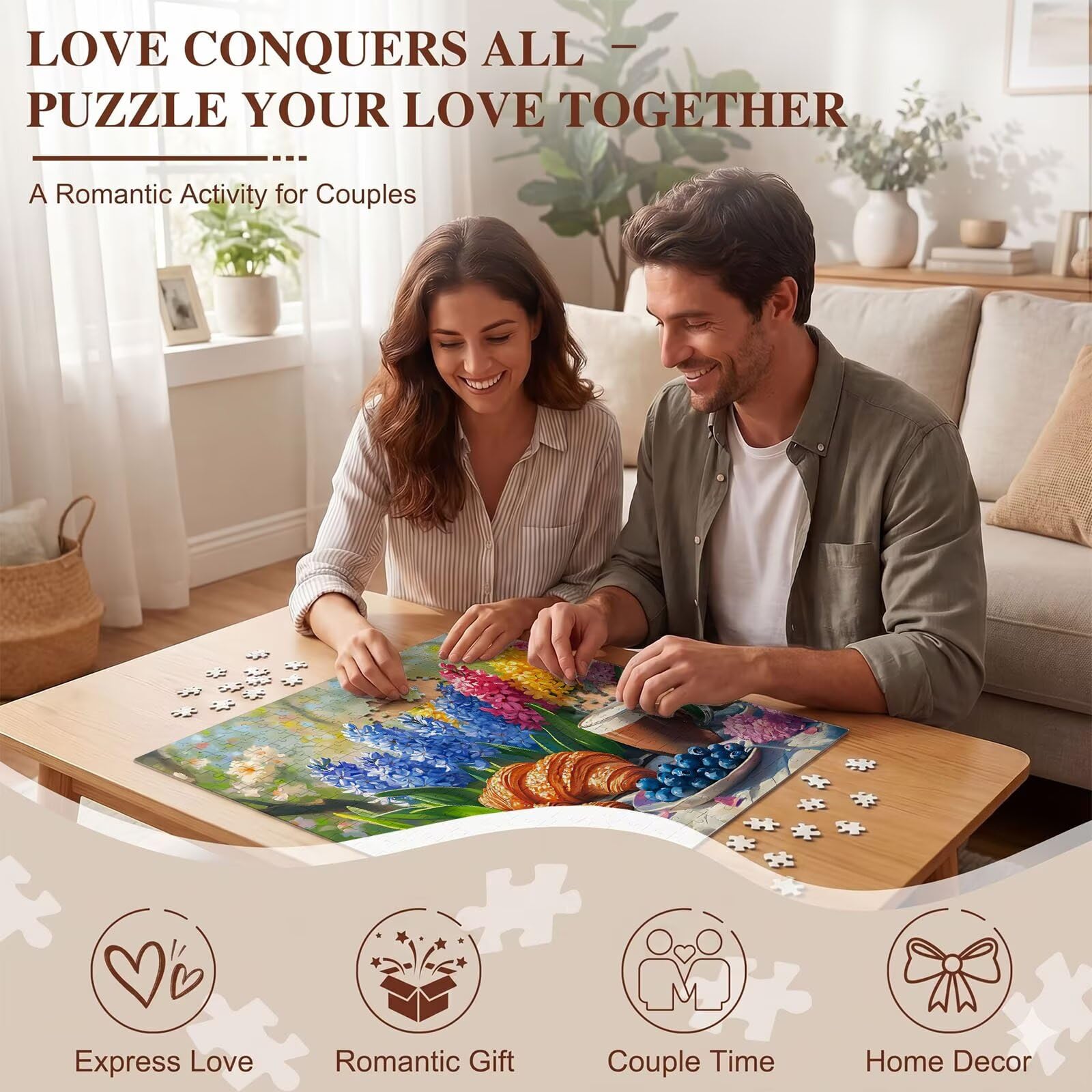 Cartone animato pane Puzzle 1500 Pezzi per Adulti, Puzzle in Legno - Collezione Classica con Poster Incluso - Sfida di Concentrazione e Passatempo Antistress, Gioco per Famiglia, 87 x 57 cm f0-538