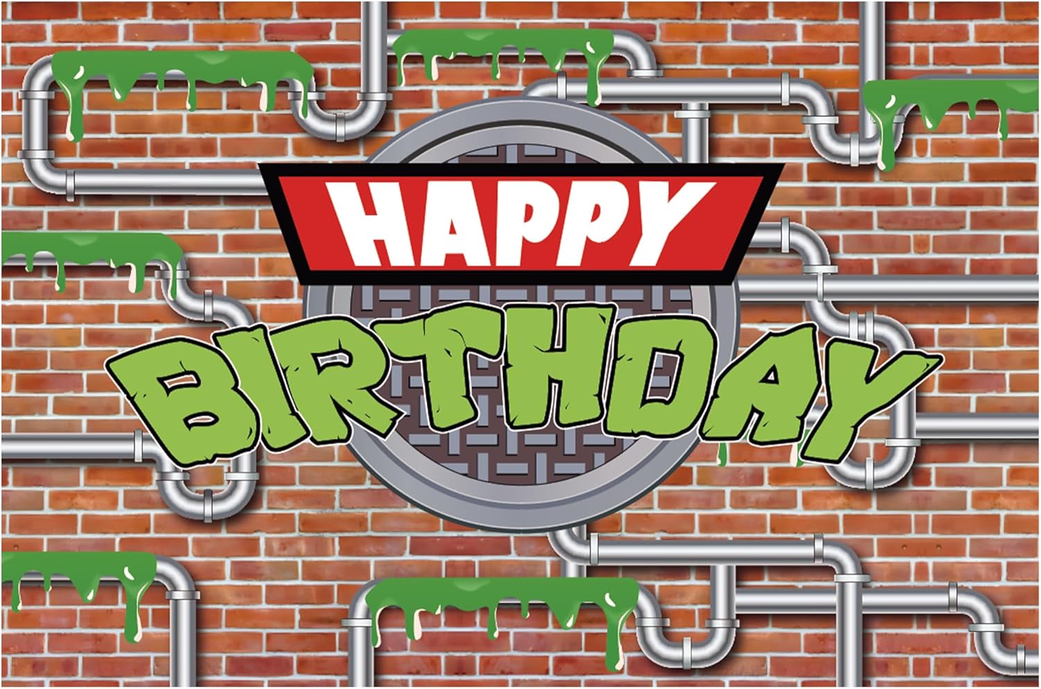 turtle Banner Birthday Decorations, 70.8x43.3 inch ninja themed Happy Birthday Banner Background, Perfect for Birthday Baby and Kids Party Supplies