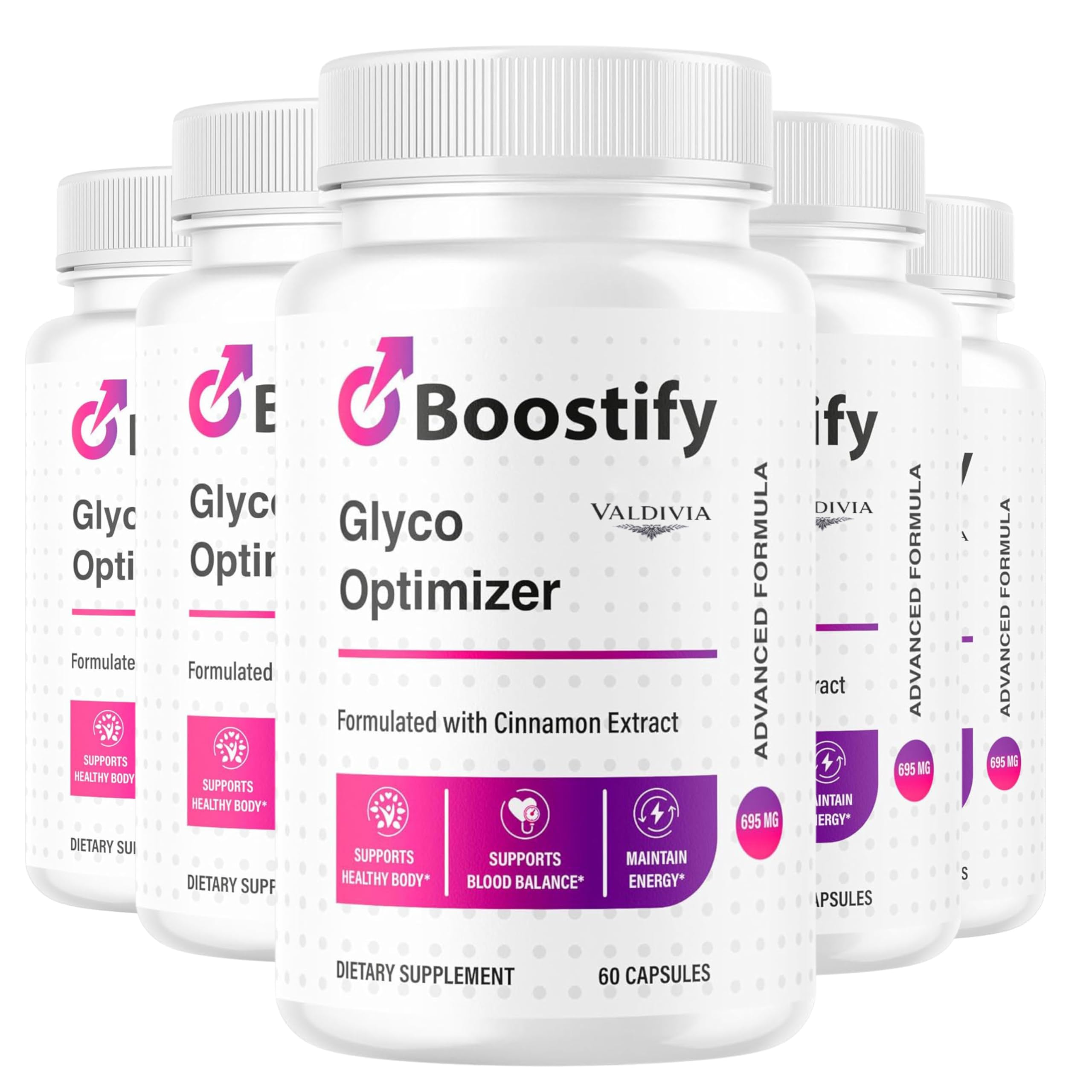 (5 Pack) Boostify Capsules - Official Boostify Advanced Blood Health Support Supplement - Maximum Strength, All Natural Formula Vitamins for Overall Health & Wellness, 300 Capsules for 5 Months