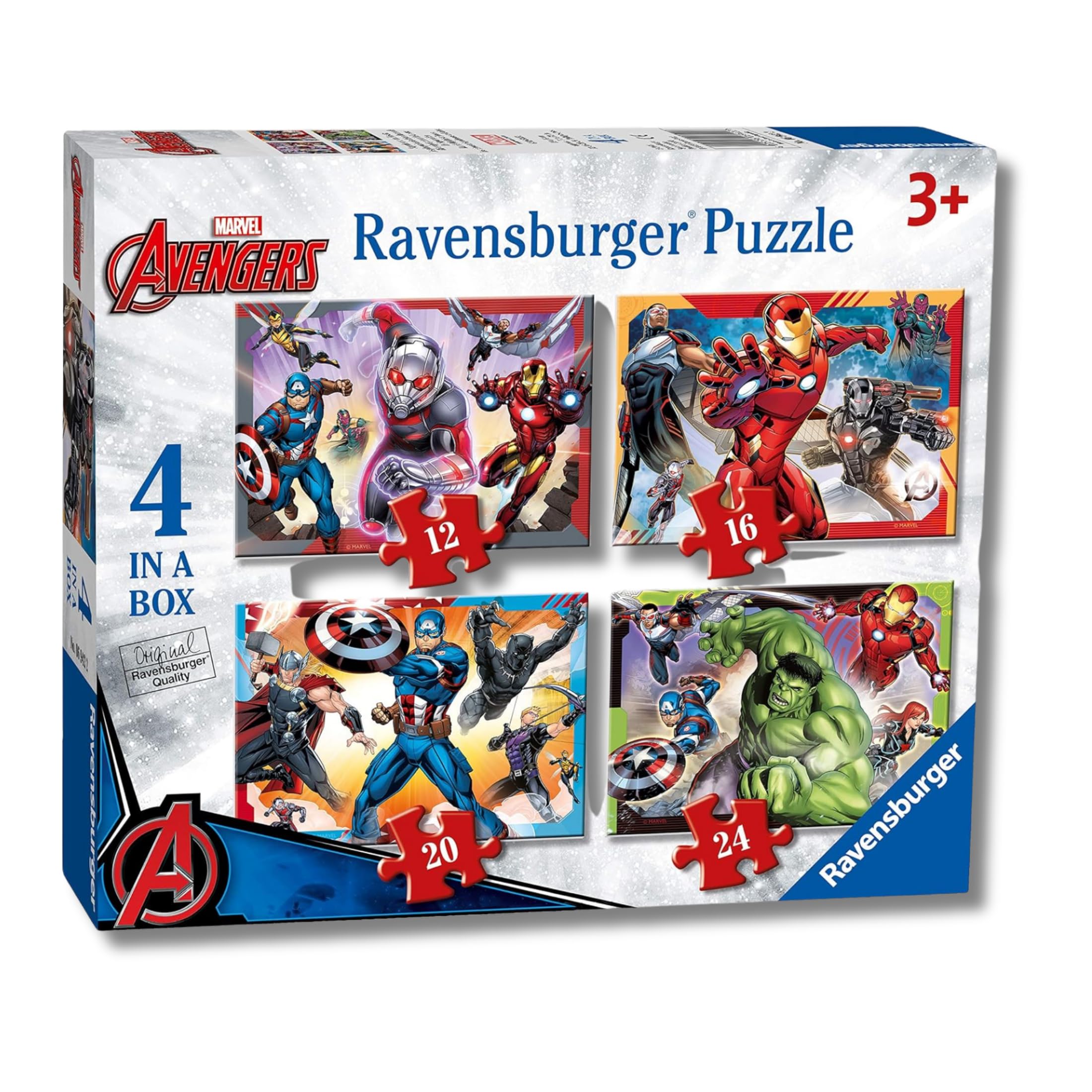Ravensburger - Puzzles Marvel Avengers A 4 Pack | Puzzle Bambini 3 Anni In Su | Regalo Bimba 3 Anni In Su 72 Pezzi | Puzzle Bambini 19 X 14 Cm | Puzzles Stitch Bambina