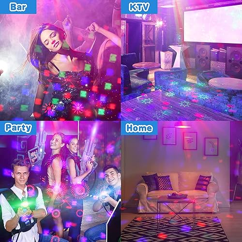 Miniatura 4 de Luces de fiesta láser de discoteca para DJ, luz LED RGB activada por sonido con control remoto, luz estroboscópica flash alimentada por USB para