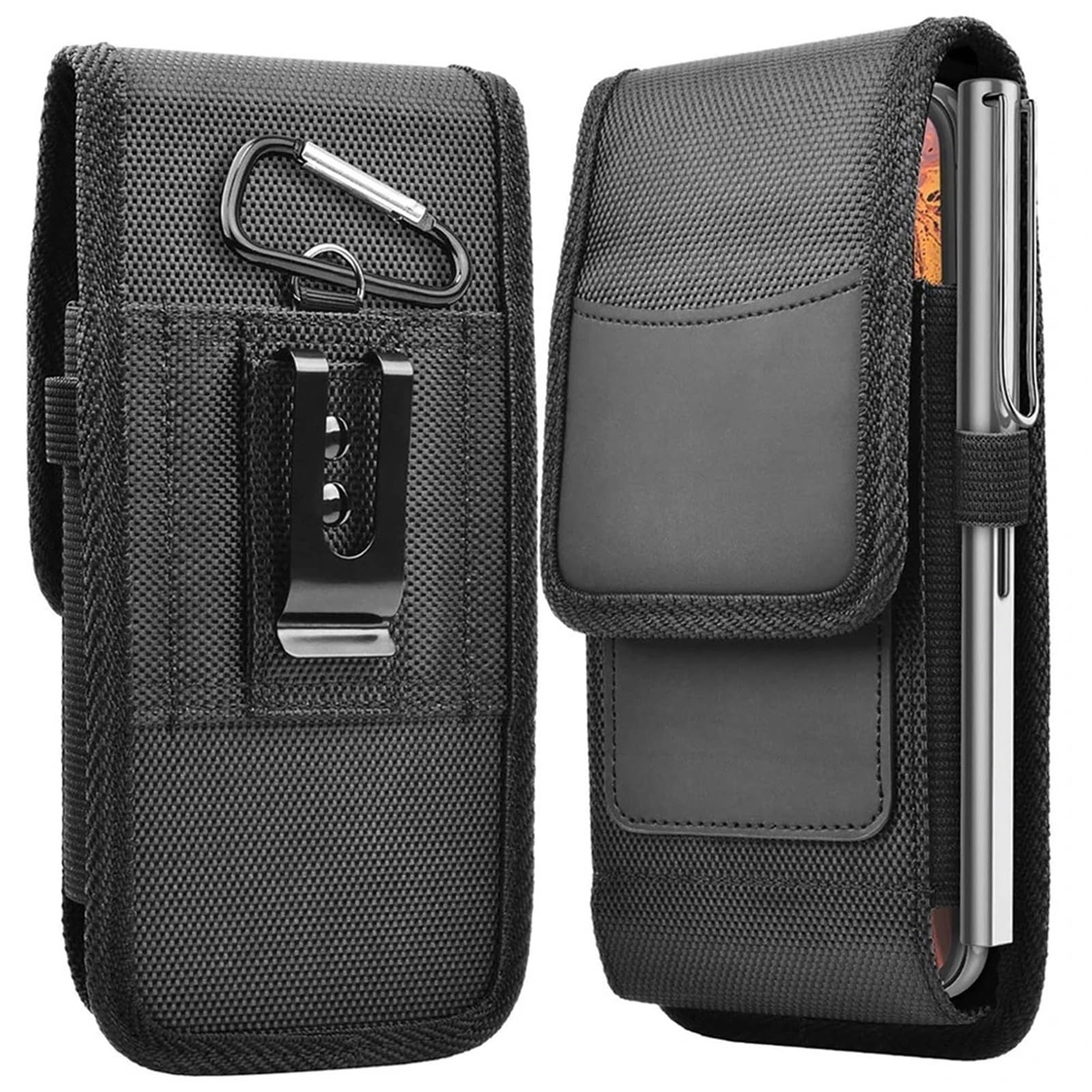 3.5-6.8inch Phone Nylon Pouch Cell Belt Clip Carrying Holster Case Waist Bag for für Wandern, Camping(XXL)