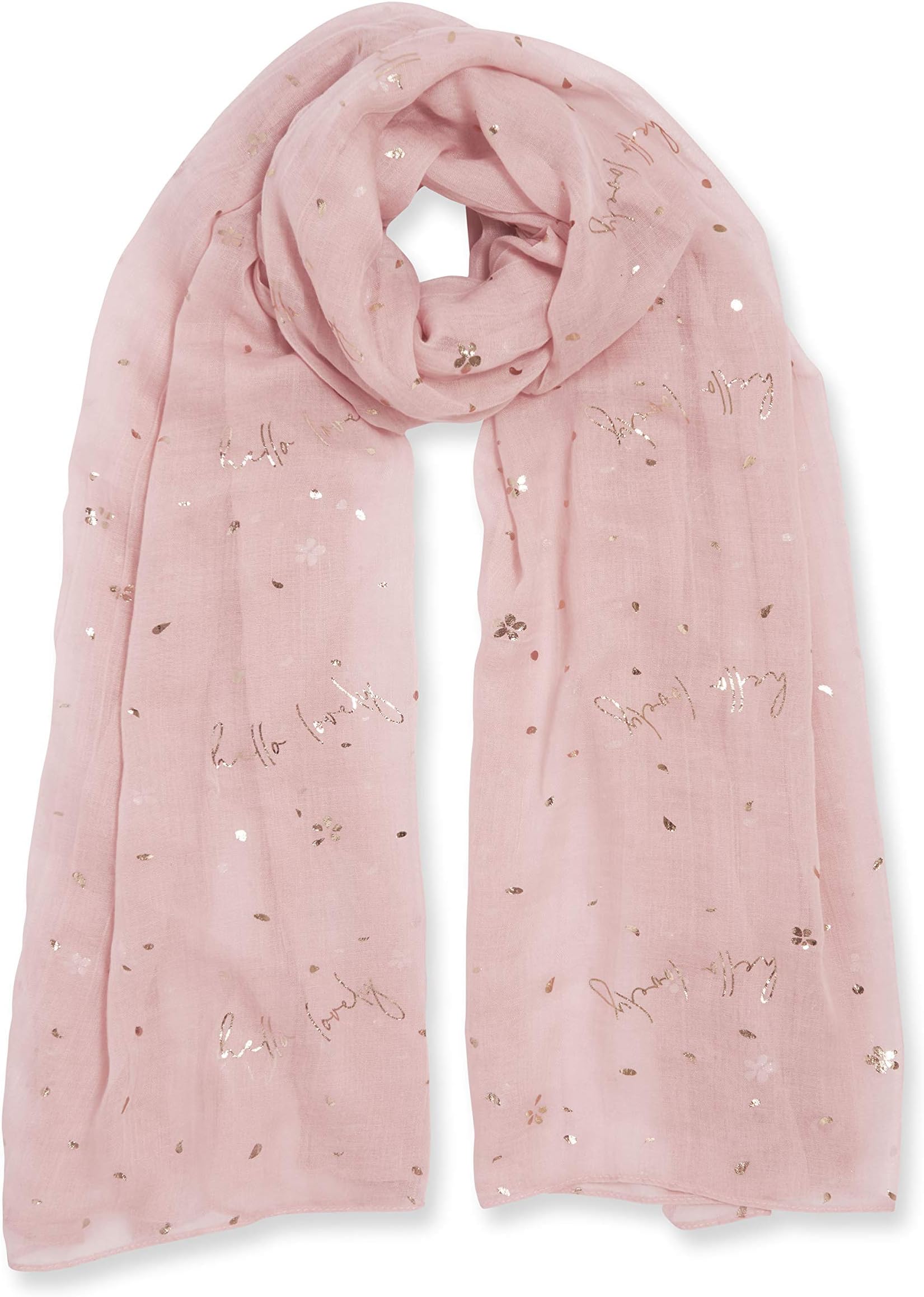 Womens One Size Fits Most Metallic Fashion Sentiment Scarf