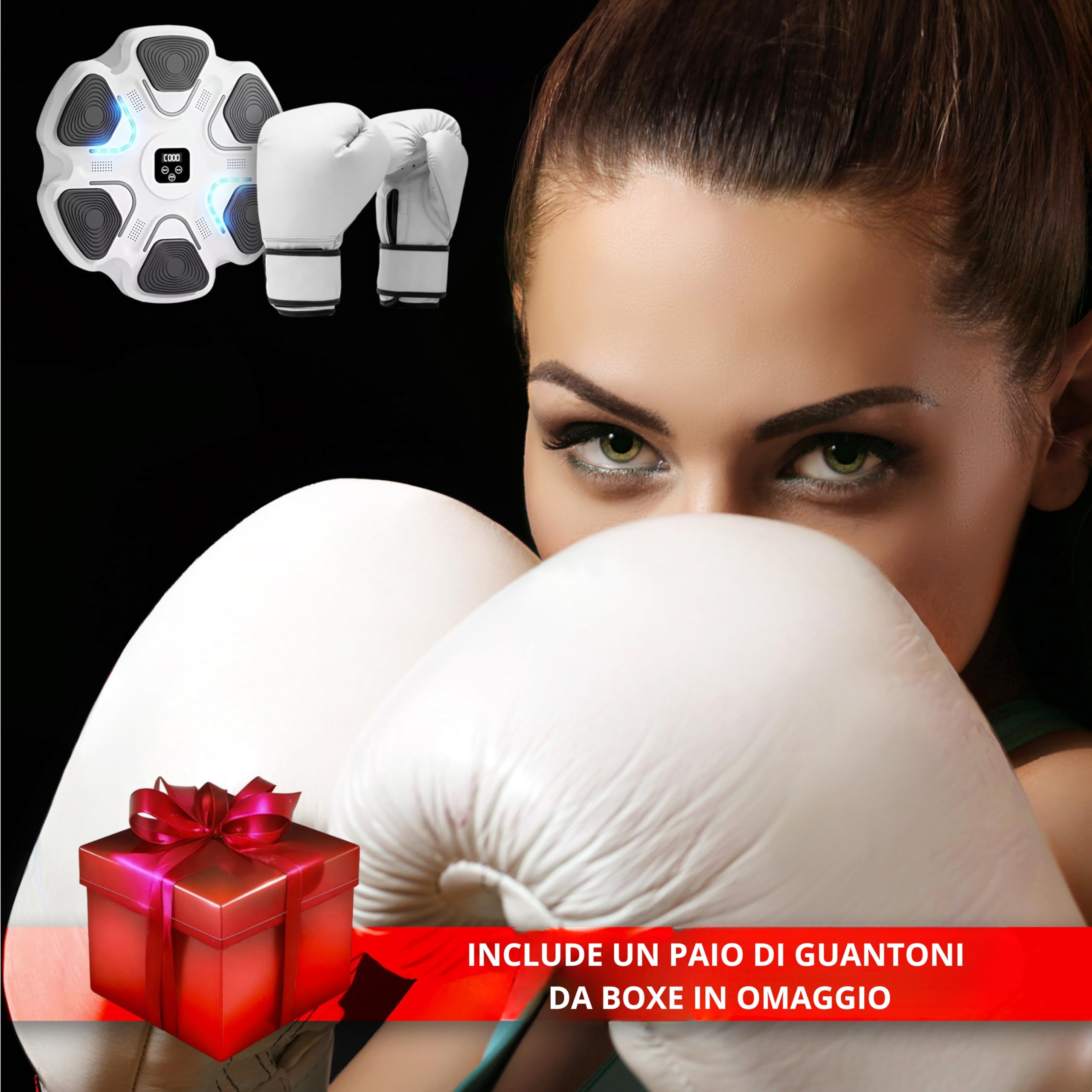Arcanix - Macchina da Boxe Musicale da Parete | Music Boxing Machine con Bluetooth, Luci LED e 9 Velocità | Guantoni Inclusi | Allenamento Cardio, Riflessi e Coordinazione per Adulti e Bambini