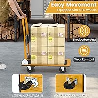 Vista 13 de Goplus Carro plegable de la plataforma 330LBS Rolling Flatbed Cart Hand Platform Truck Push Dolly para cargar