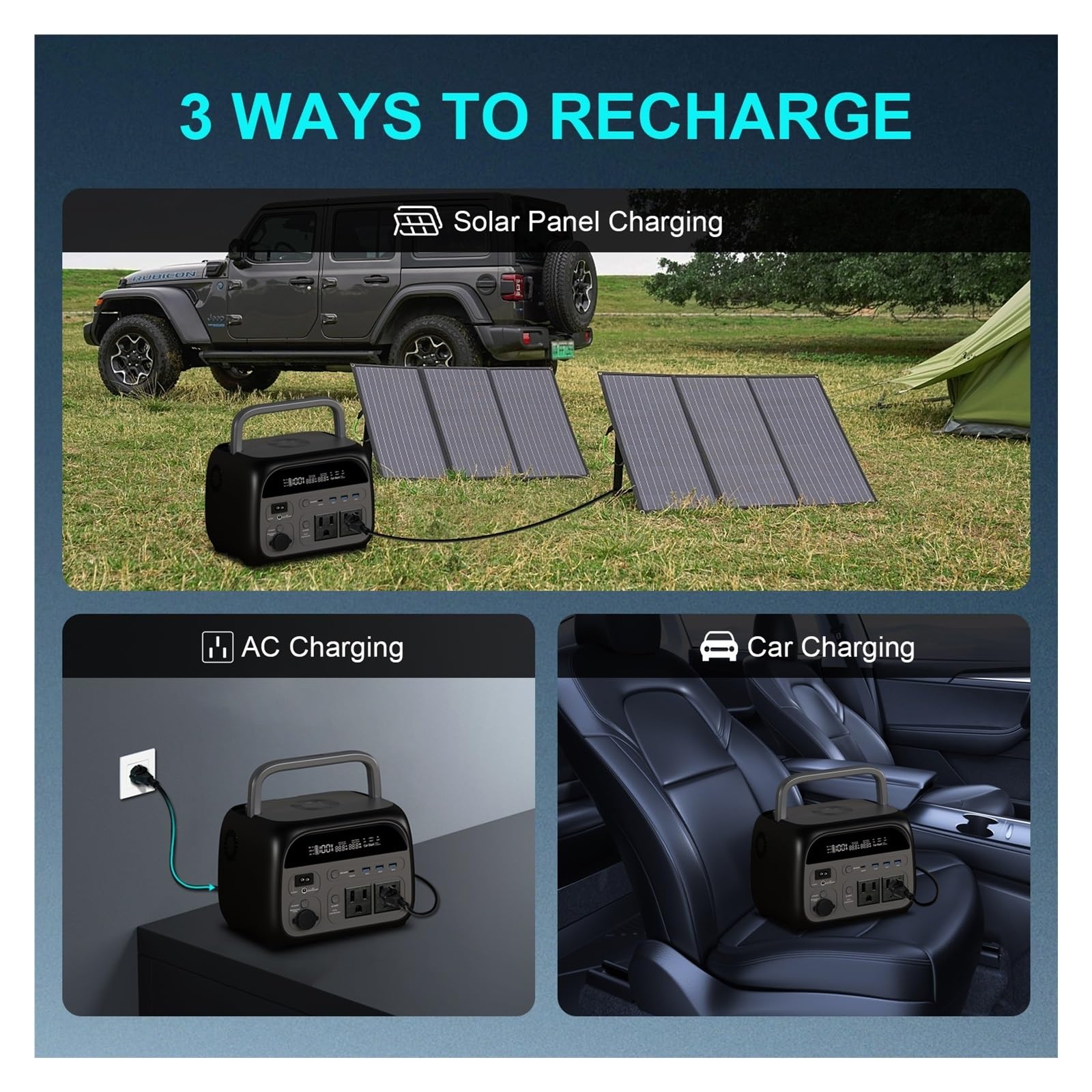 AP400 – Centrale Électrique Portable 500W, 345,6 Wh, 108000mAh, Générateur Solaire, Batterie LiFePo4, Alimentation En Stockage D'énergie AC, Camping-Car Recharge Ultra Rapide
