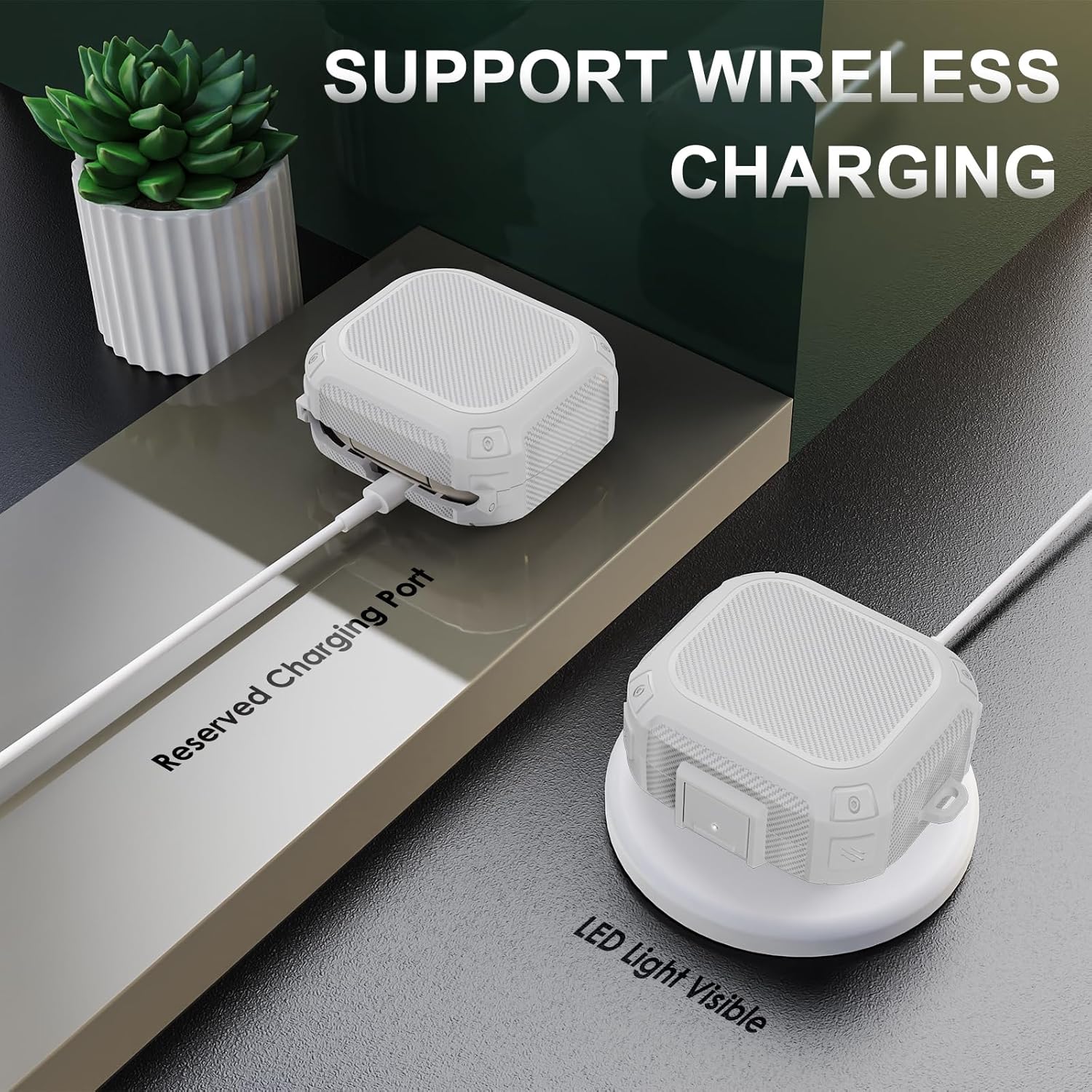 [Upgrade Secure Lock] for Beats Powerbeats Pro 2 Case Cover, LDSXAY Carbon Fiber Shockproof Protective Cover for Powerbeats Pro 2 2025 with Cleaner Kit & Carabiner (Grey) - Image 6