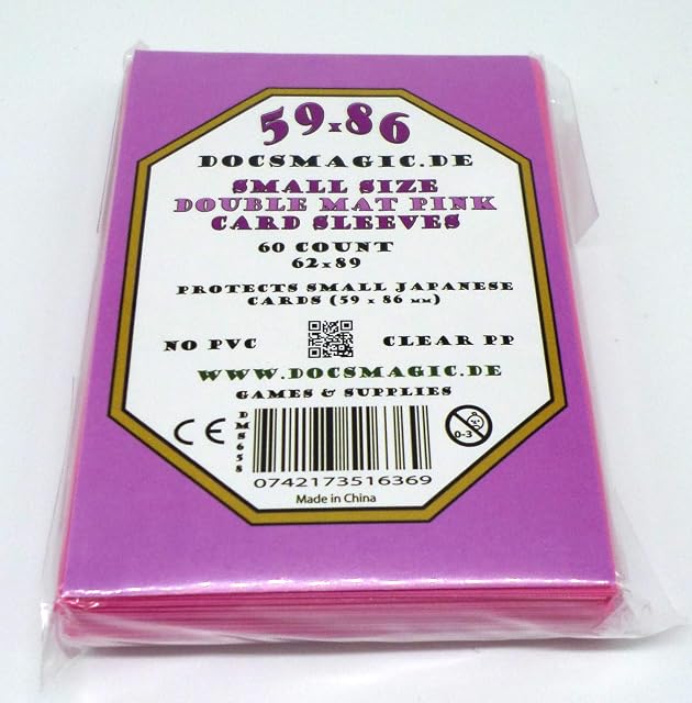Foto 4 de 4 de docsmagic.de 4 x 60 Double Mat Pink Card Sleeves Small Size 62 x 89 - Rosa - Mini Fundas - YGO