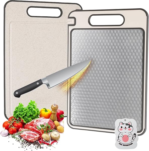 Tabla de Cortar de Doble Cara de Acero Inoxidable,Tabla de Cortar de Acero Inoxidable,Tabla Cortar Acero Inoxidable para Cocina,DiseñO Resistente a Los ArañAzos,Apta para Lavavajillas - 1