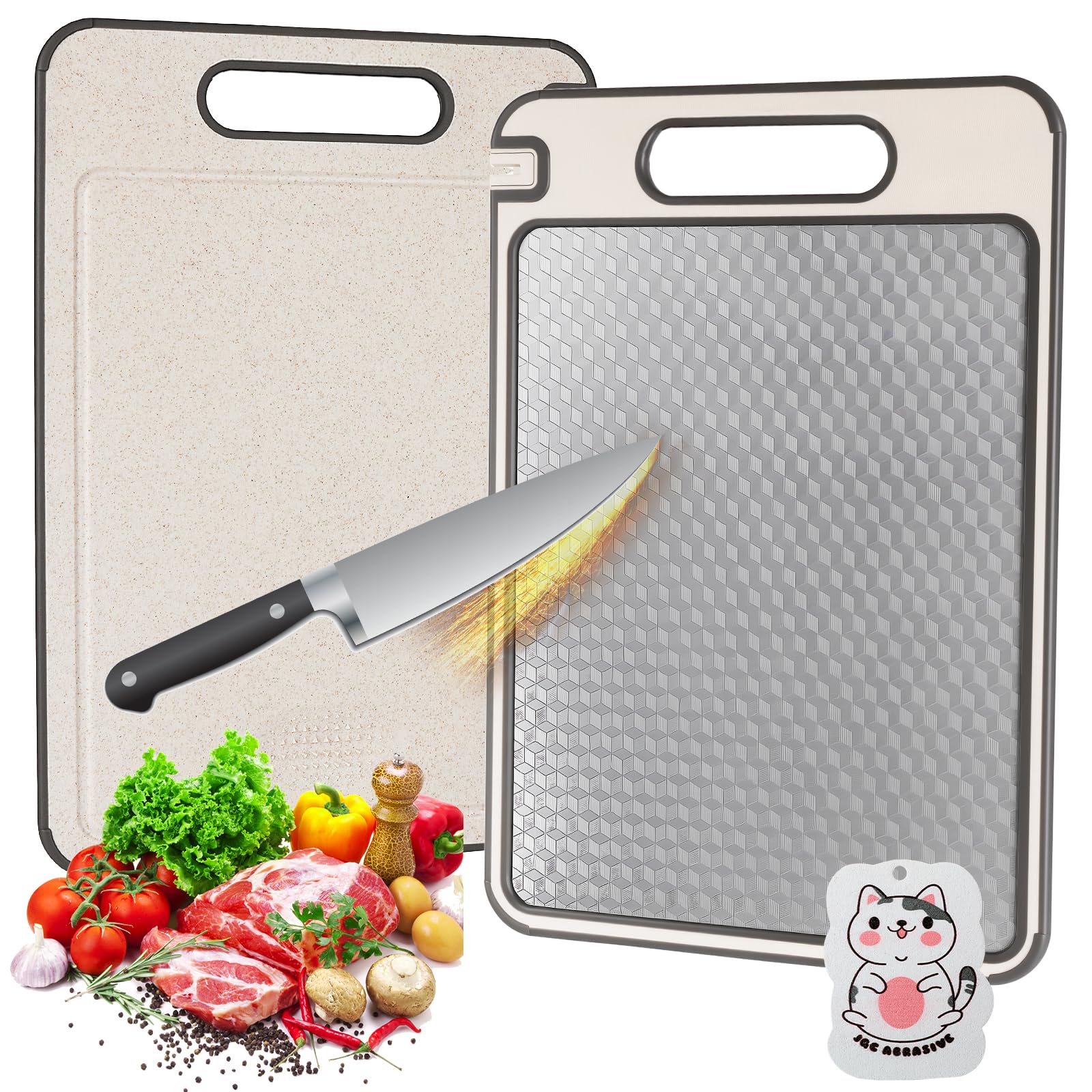 Tabla de Cortar de Acero Inoxidable Doble Cara para Cocina