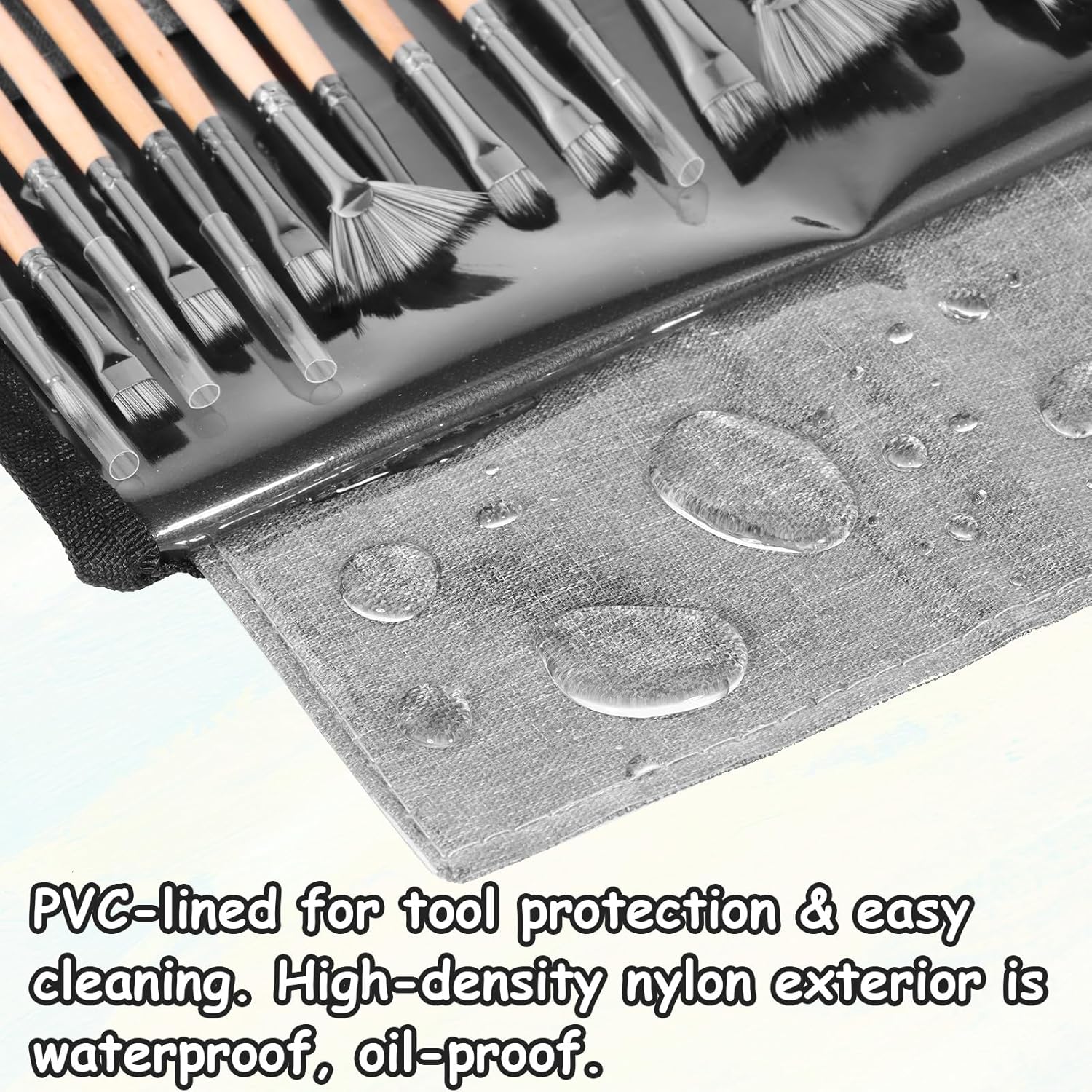 24 Pcs Artist Paint Brushes Set, Wooden Handles Brushes with Canvas Cloth Bag, Scraper and Flat Brush for Oil, Acrylic, Watercolor, Gouache Painting (Wood)