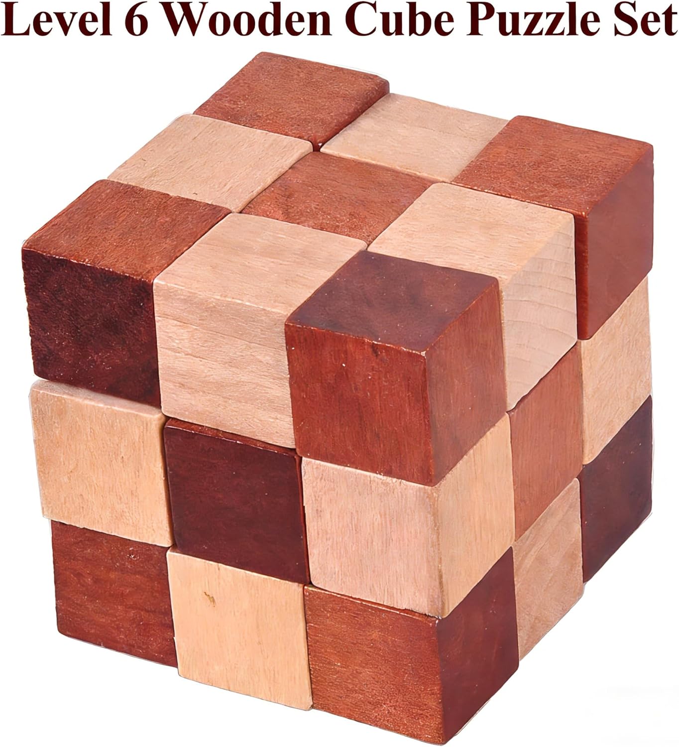 MAGIKON Brain Teaser Cube Puzzle Toy in Storage Box,Kongming Lock for Teens and Adults- Level 6 of 10 (Brain teasers,Set of 6)
