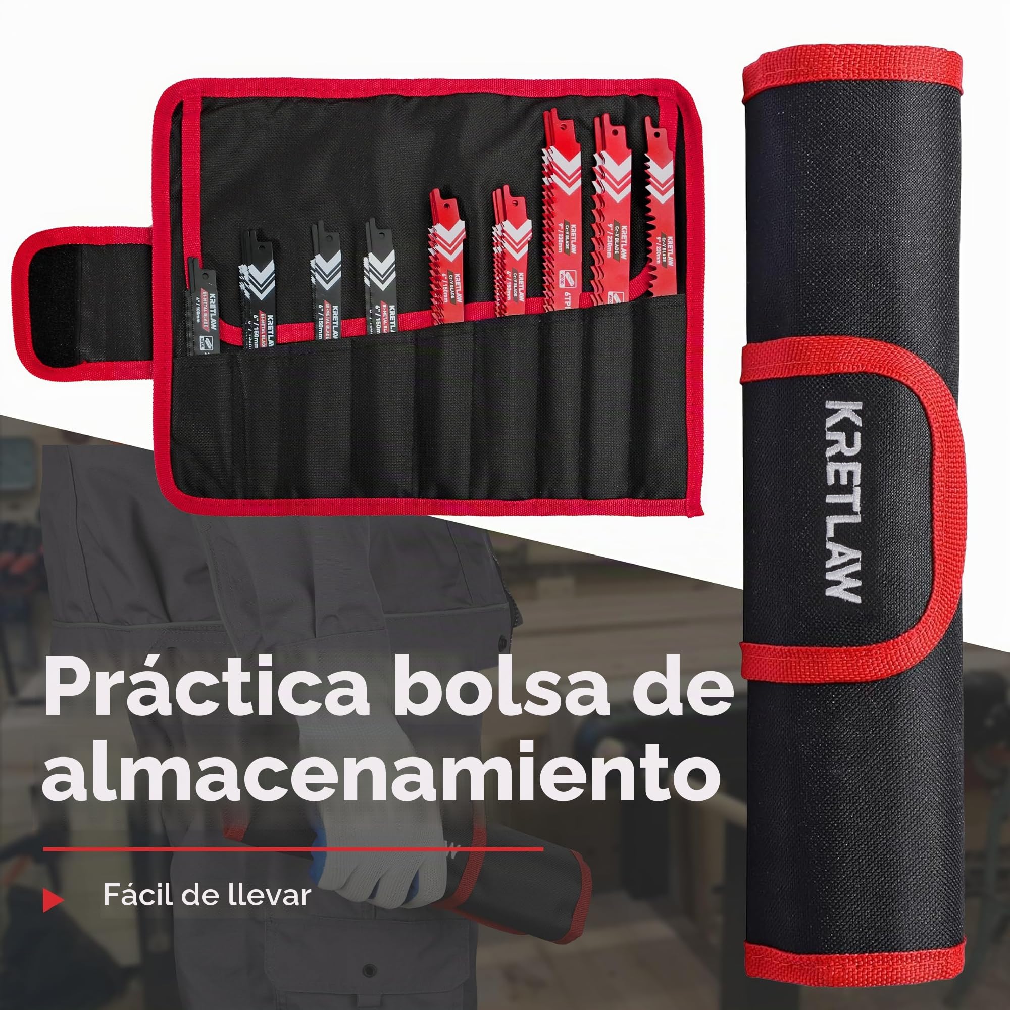 KRETLAW Juego de 36 hojas para sierra sable, hojas de repuesto Cr-V/Bi-metal para poda de árboles, madera, metal y plástico, con estuche