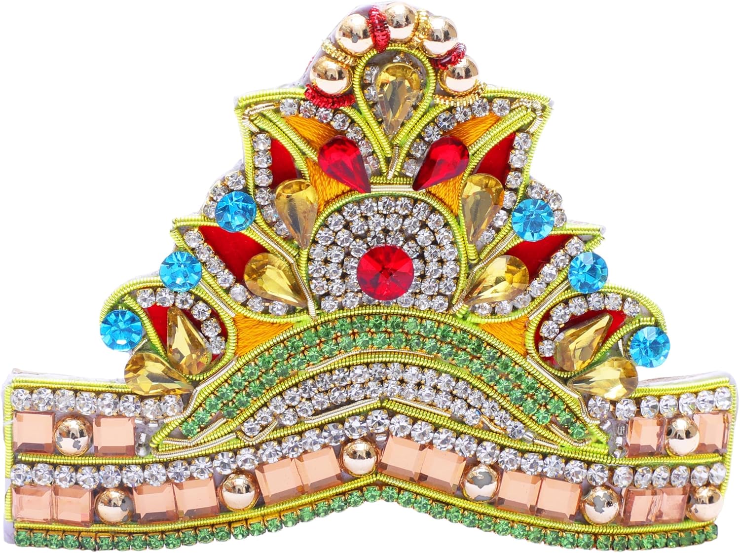 Mukut God Idol for God Godess Ganesha Devi Maa Statue Deity Jewelry Ganesh Devi Mata Indian Traditional for Ganpati Pooja Festival Goddess All God Idol Statue Puja Item (Size:-3")(Multicolor)