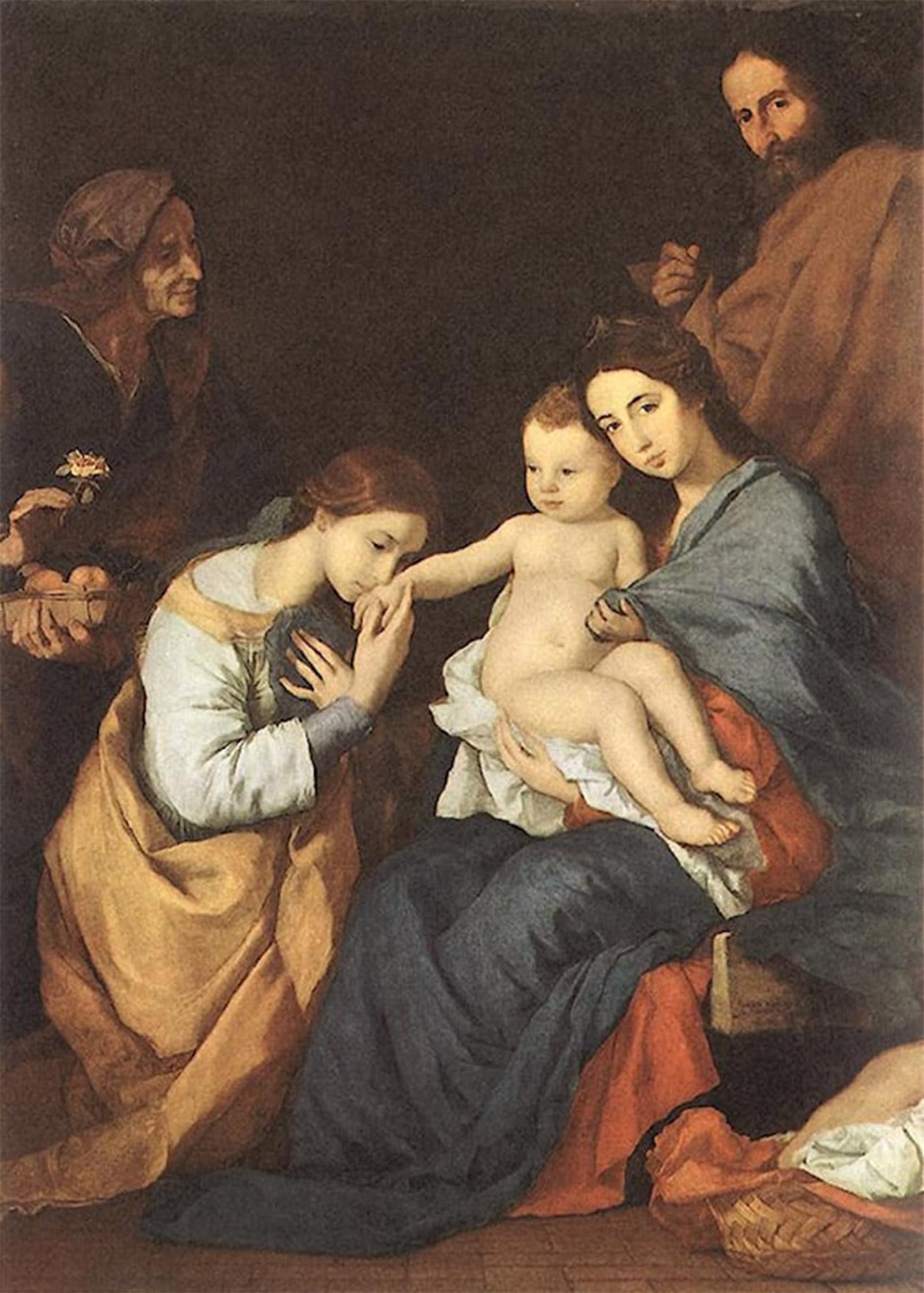 POSTERIIk Famous Animal Posters Vintage Picture the Holy Family with St Catherine by Jusepe De Ribera Modern Wall Decor for Home Decor 60x90cm