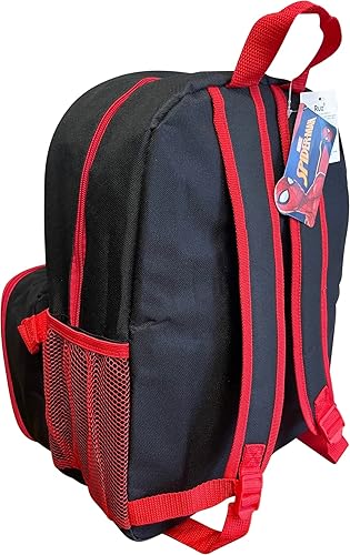 Miniatura 5 de Ruz Spiderman - Mochila infantil de 16 pulgadas con juego de lonchera extraíble a juego (negro y rojo), Negro-rojo, Mochila