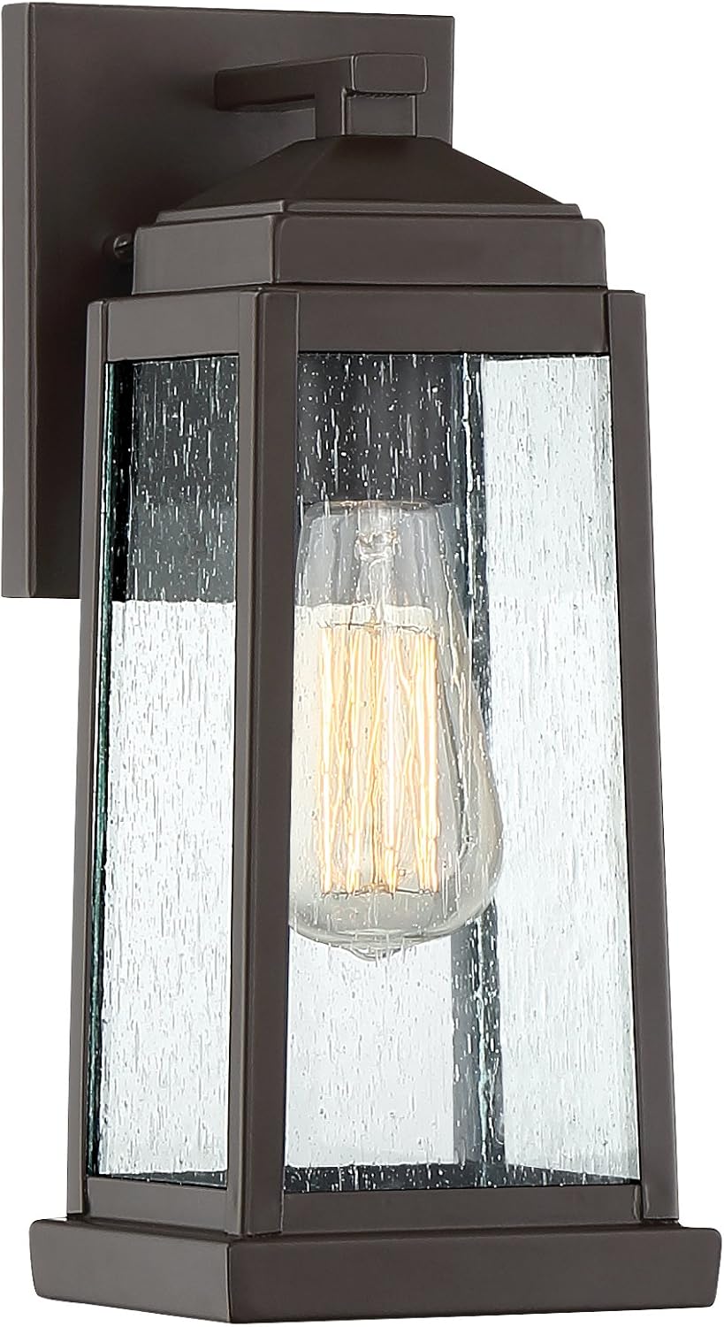 Quoizel RNL8405WT Ravenel Outdoor Wall Sconce Lighting, 1-Light, 100 Watt, Western Bronze (13"H x 5"W)