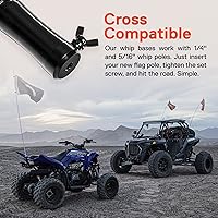 Vista 2 de True Mods - Kit de soporte de poste de bandera de liberación rápida [postes de 1/4 pulgadas y 5/16 pulgadas] [LED listo para montaje en látigo] Base