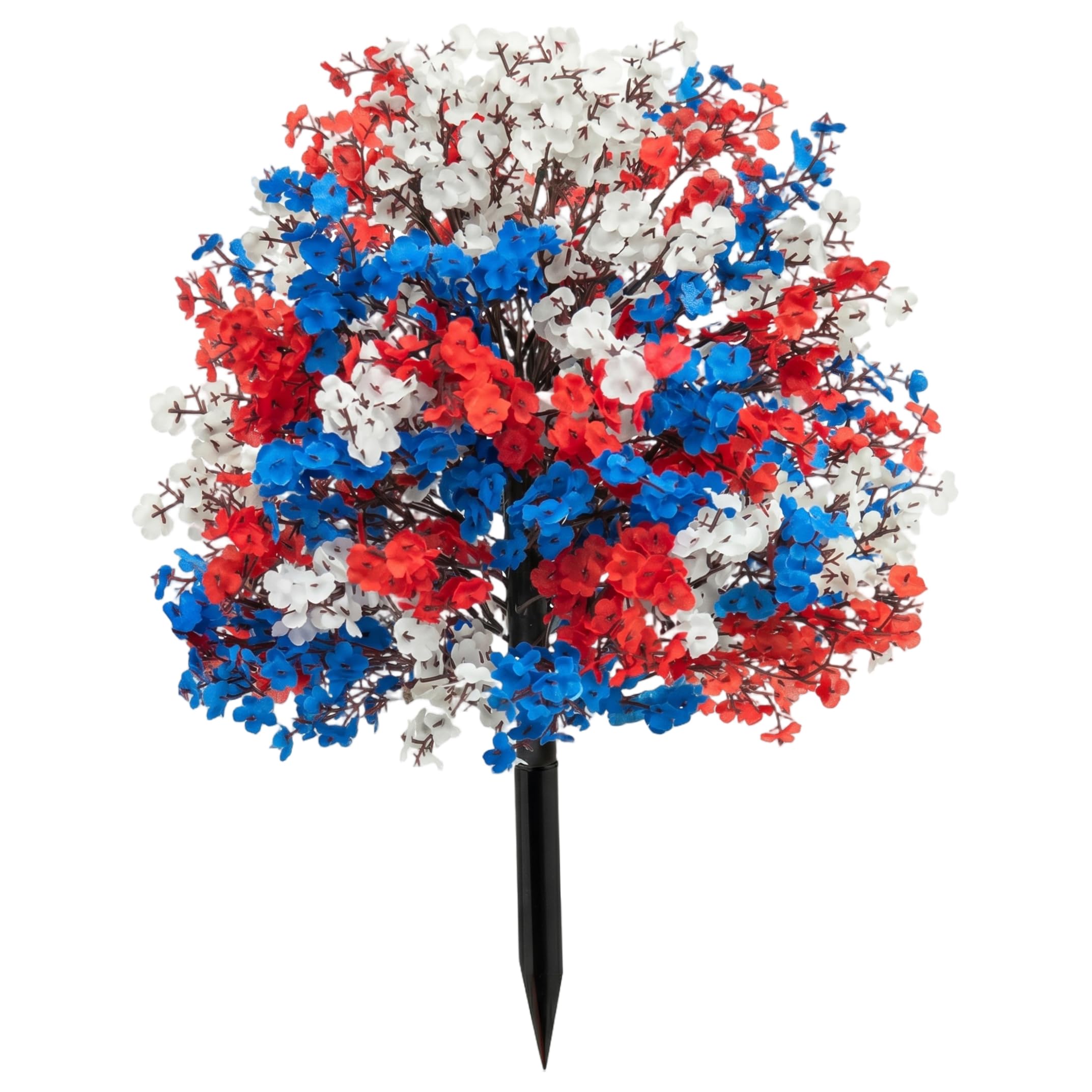 Ngbbby Artificial Flowers With Ground Stakes, Red White And Blue Artificial Flowers With Ground Stake, 22.04 Inch