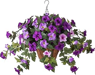 Artificial Artificial Hanging Petunias with Basket