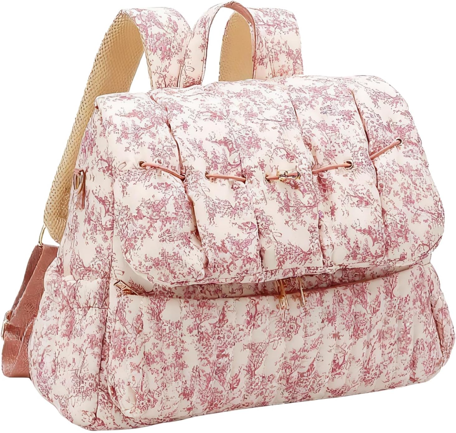 Quilted Diaper Bag Backpack with Stroller Straps Travel Baby Bag for Mom Dads Diaper Bag Purses for Women