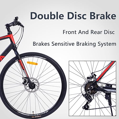 Miniatura 5 de Bicicleta de carretera 700C, 3 velocidades 721, marco de aleación de aluminio, freno de disco, bicicleta de carreras, bicicleta de cercanías,